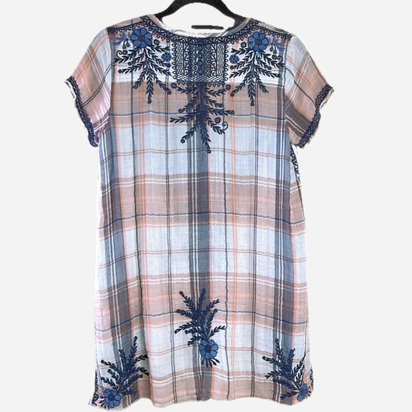 NEW Johnny Was Lila Jo Drape Plaid Tunic Top Embroidered Hi Low Style Small - Picture 6 of 10